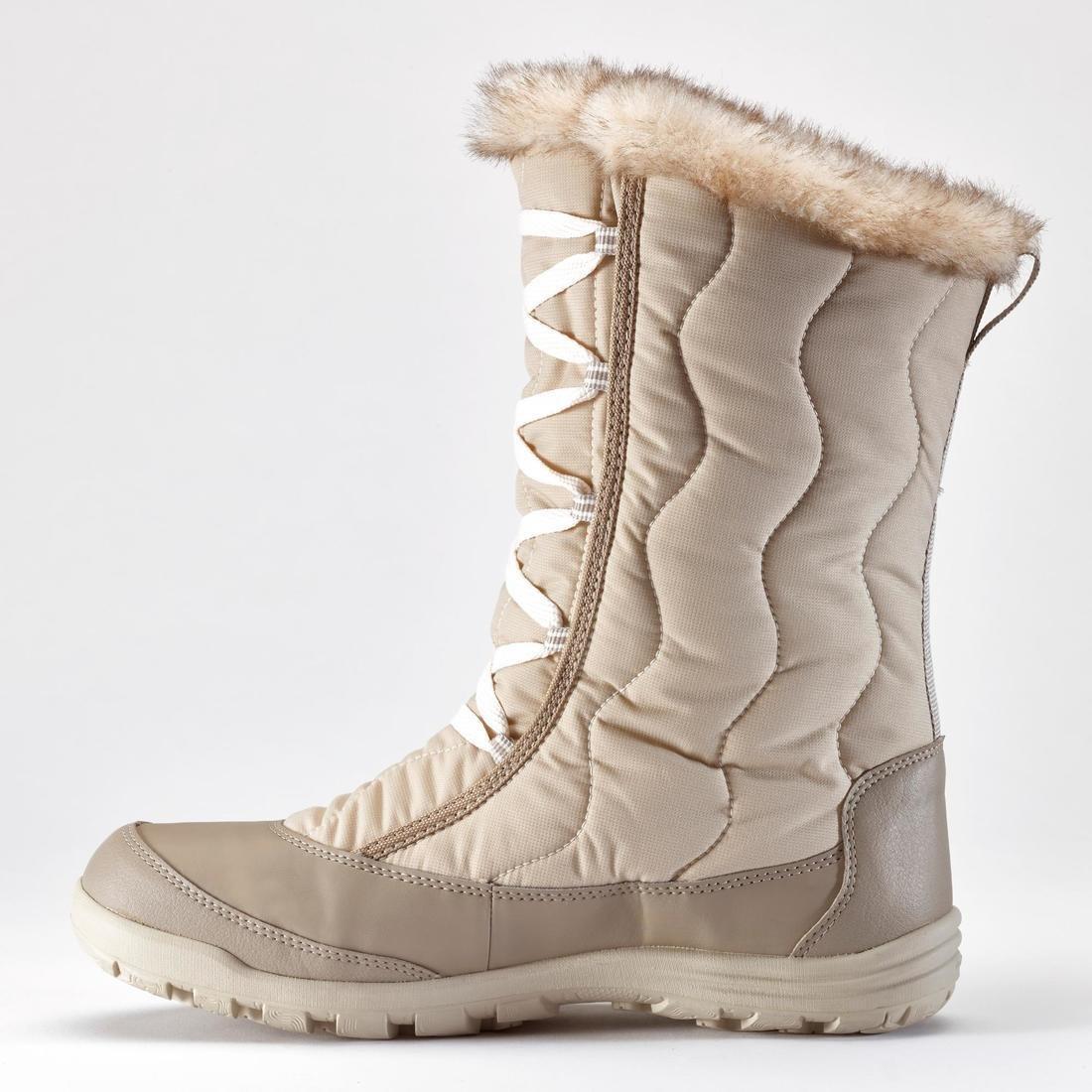 Women Warm And Waterproof Snow Hiking Boots - Sh900, Linen, No Color, large image number 13