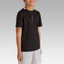 KIPSTA - قميص كرة قدم للأطفال ف.100 من سن 5-6 سنوات، أسود