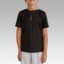 KIPSTA - قميص كرة قدم للأطفال ف.100 من سن 8-9 سنوات، أسود