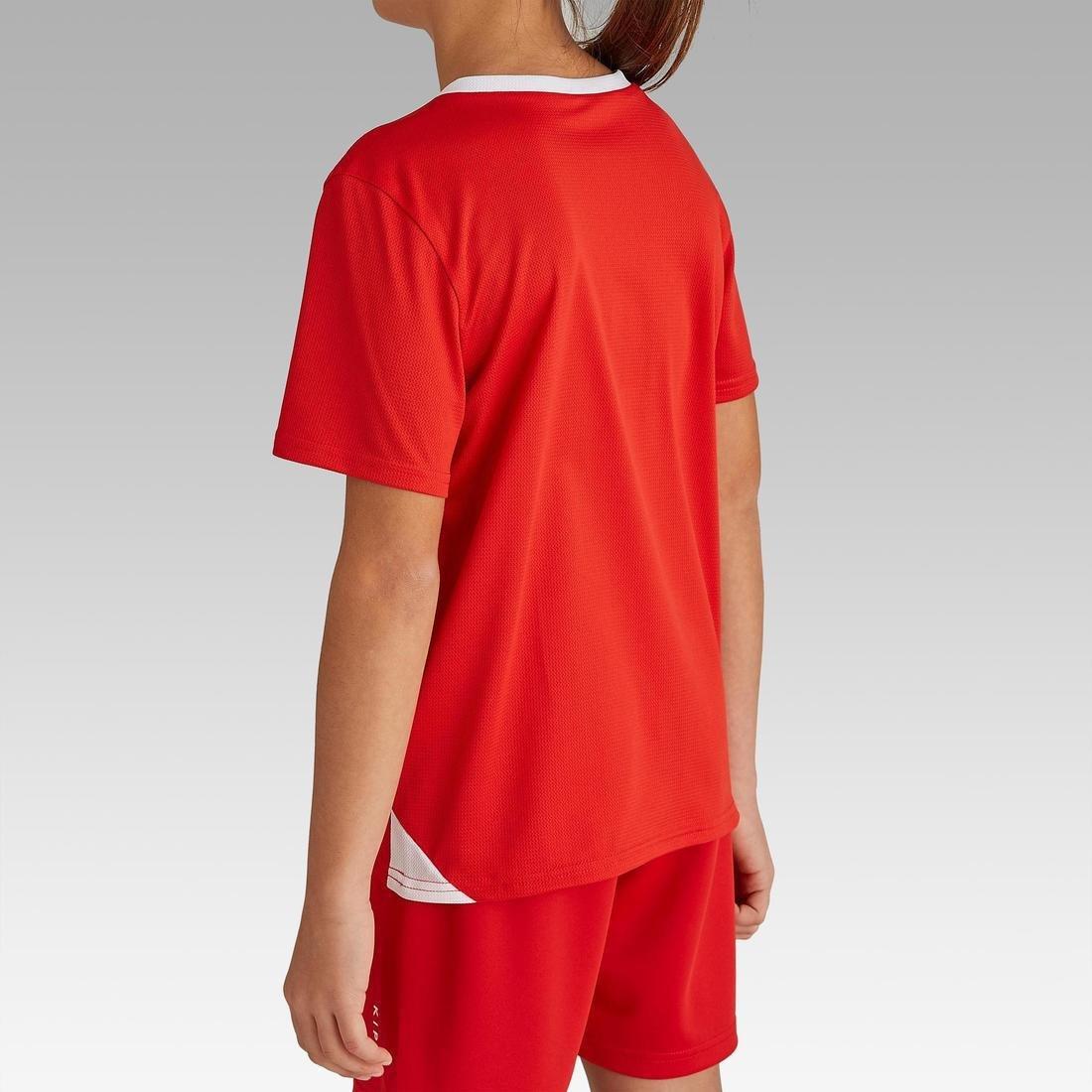 5-6Y  Kids' Football Jersey F100, Scarlet Red, No Color, large image number 5