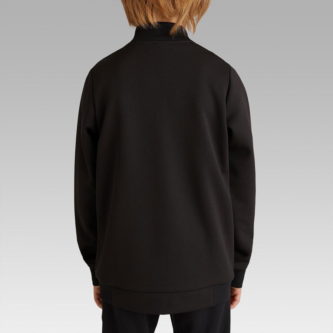 Unisex Kids Football Training Jacket T100, Black, , large image number 3