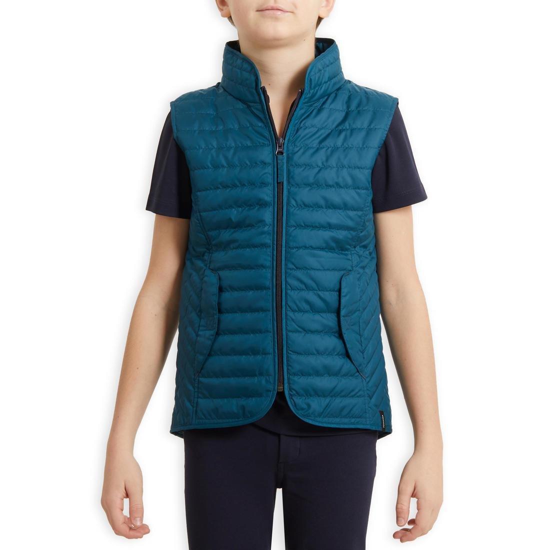 12-13 Yrs 100 Sleeveless Horse Riding Gilet, Petrol Blue, , large image number 12
