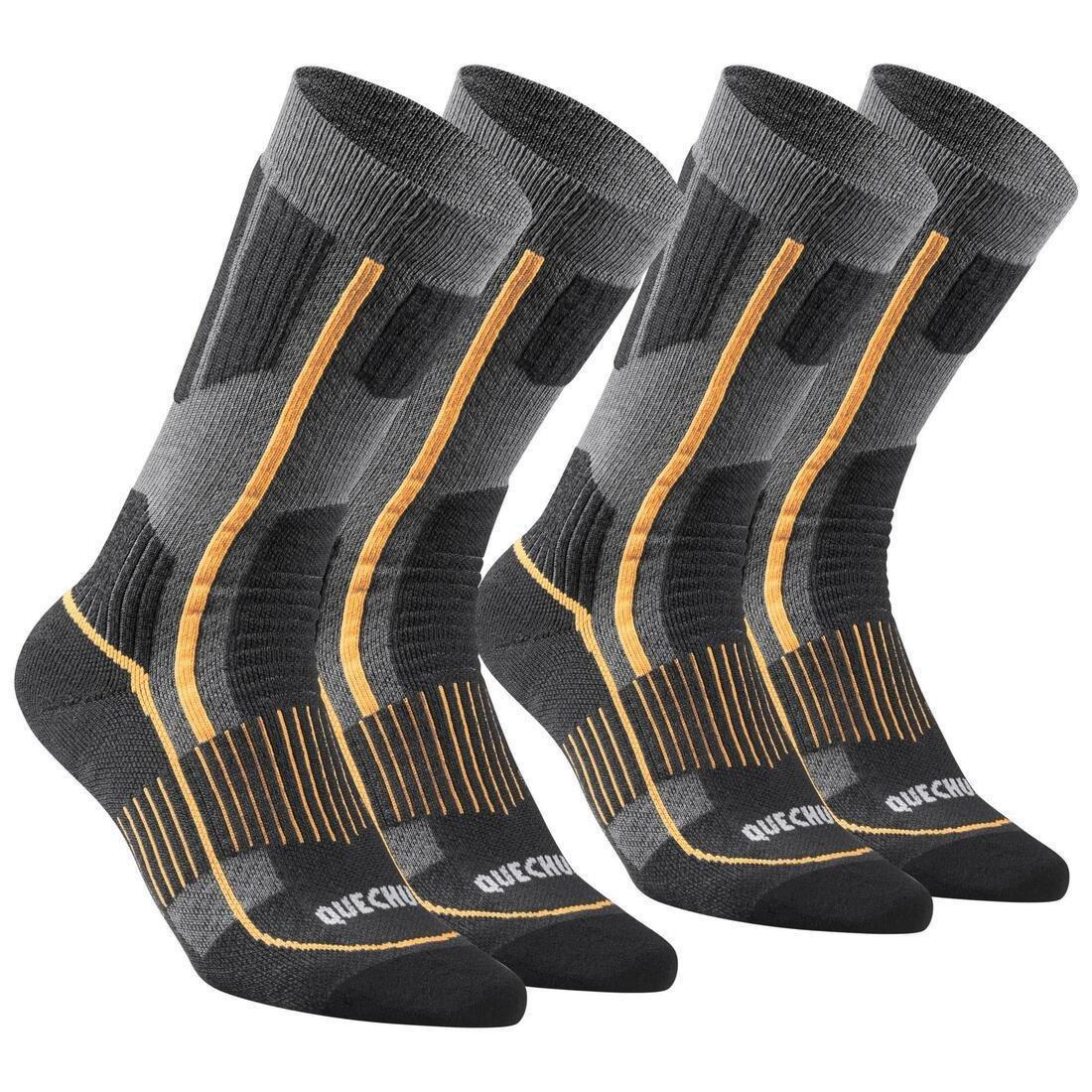 EU 43-46  Adult Warm Hiking Socks - SH520 X-WARM MID - 2 Pairs, Graphite, , large image number 0