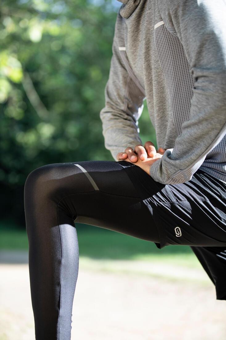 W30 L33  Kalenji Dry+ Men's Breathable Running Tights, Black, , large image number 7