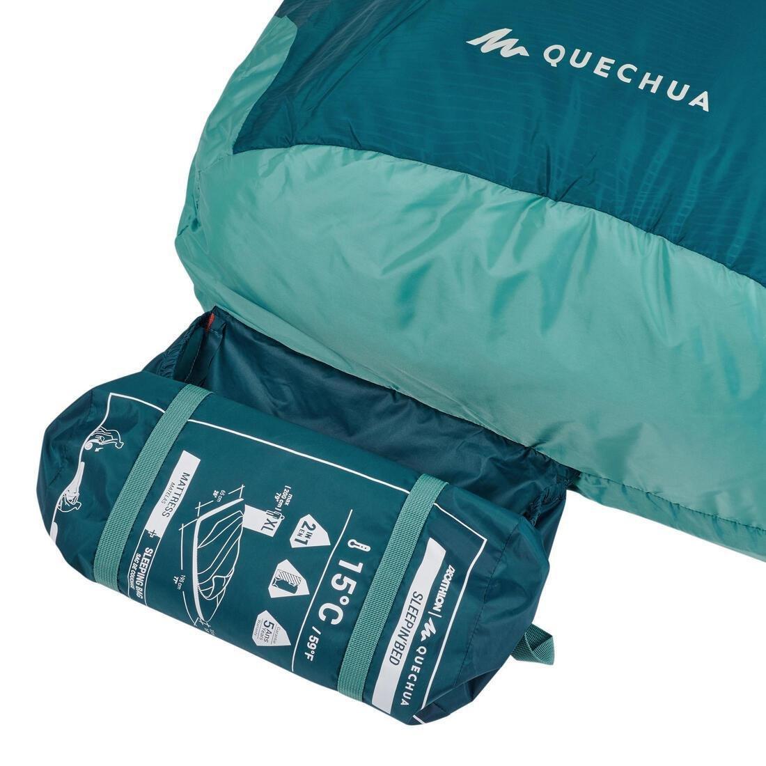 2-In-1 Sleeping Bag Mh500 15 Degree Celsius, Navy, No Color, large image number 11
