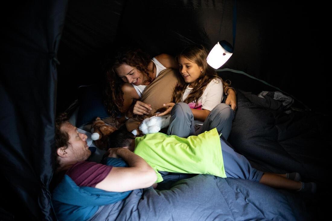Cotton Sleeping Bag for Camping Arpenaz 10� Cotton, Dark Petrol Blue, No Color, large image number 6