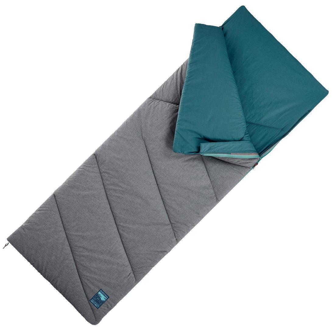 Cotton Sleeping Bag for Camping Arpenaz 10� Cotton, Dark Petrol Blue, No Color, large image number 8