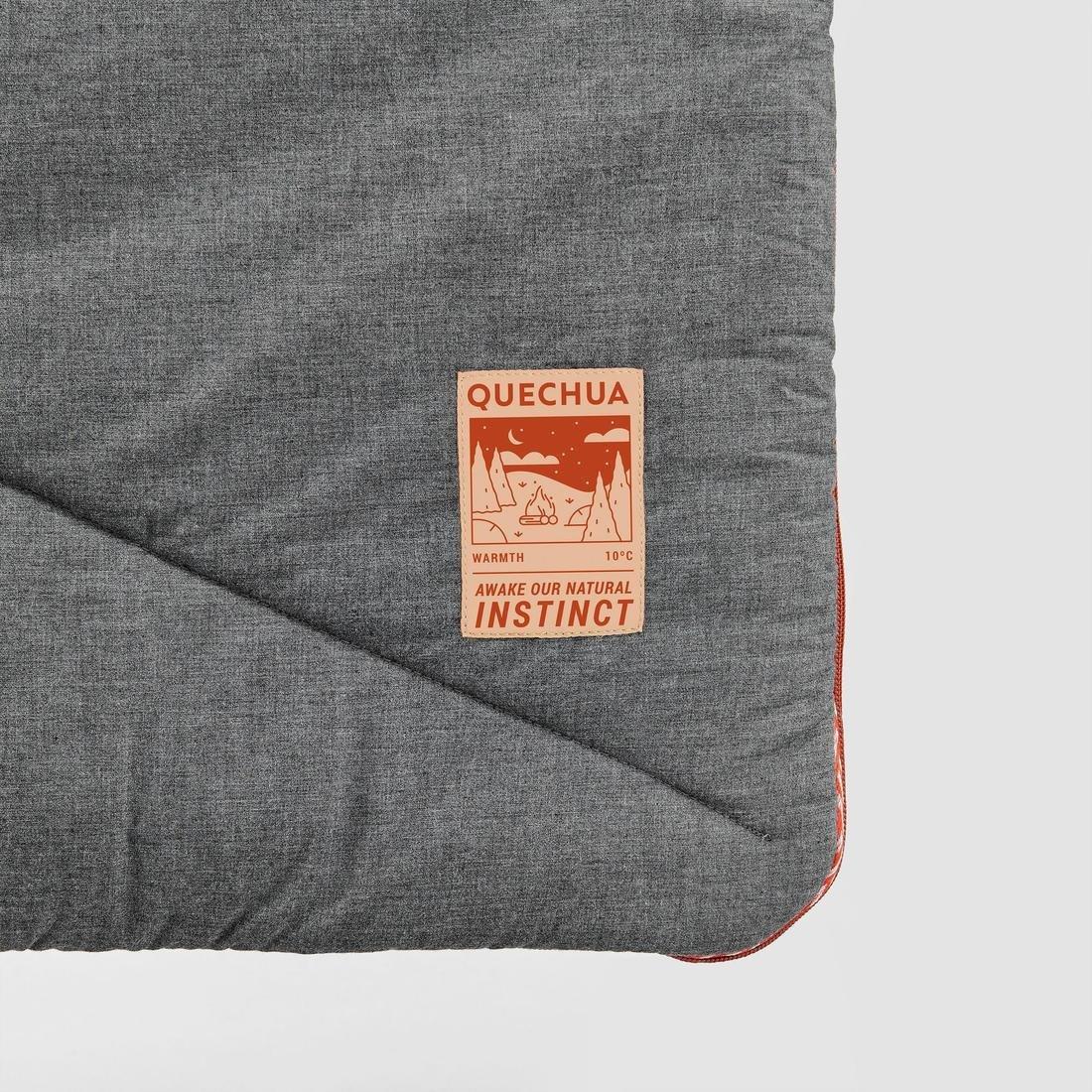 Cotton Sleeping Bag for Camping Arpenaz 10� Cotton, Dark Petrol Blue, No Color, large image number 13