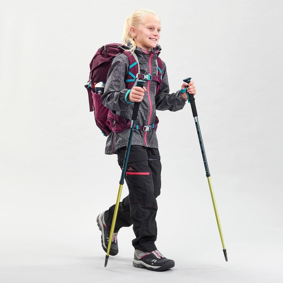 Kids Girls Hiking Waterproof Jacket Mh150 - Tribal Print, Navy, , large image number 4