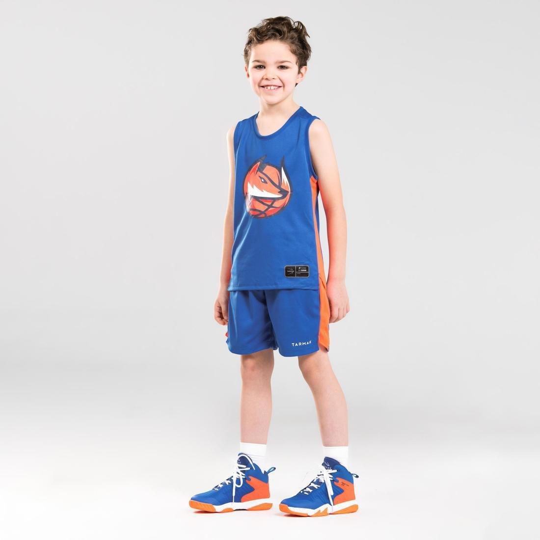 Unisex Kids Intermediate Basketball Shorts Sh500, Blue, , large image number 1