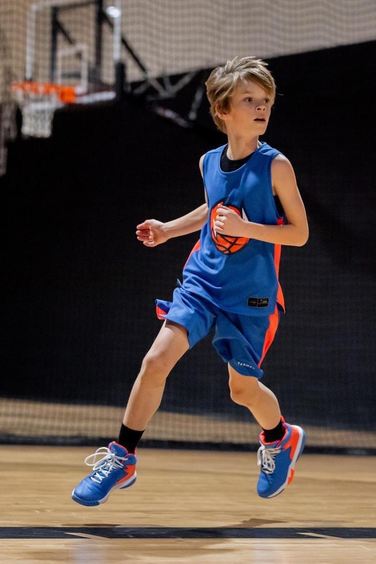 Unisex Kids Intermediate Basketball Shorts Sh500, Blue, , large image number 4