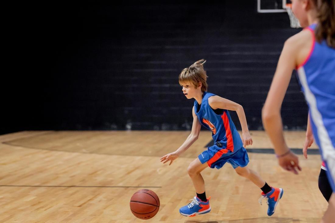 Unisex Kids Intermediate Basketball Shorts Sh500, Blue, , large image number 5