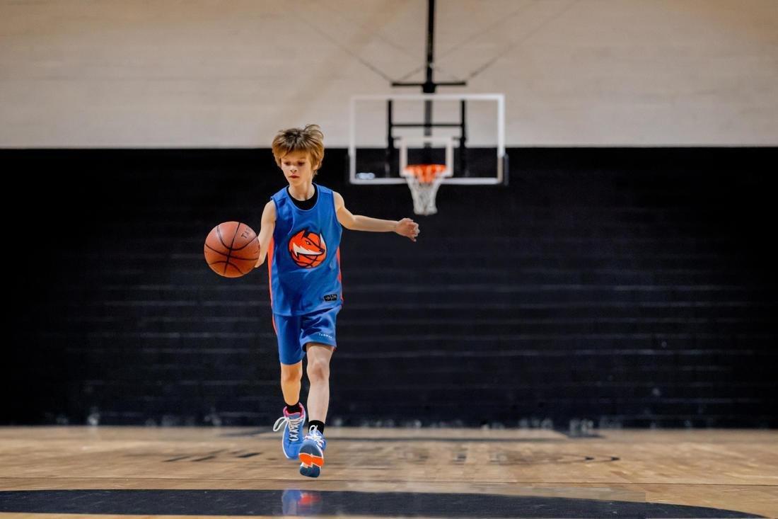 Unisex Kids Intermediate Basketball Shorts Sh500, Blue, , large image number 6