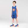 TARMAK - شورت للأولاد/ البنات متوسطي المستوى في لعب كرة السلة س.هـ 500، أزرق، من سن 8-9 سنوات