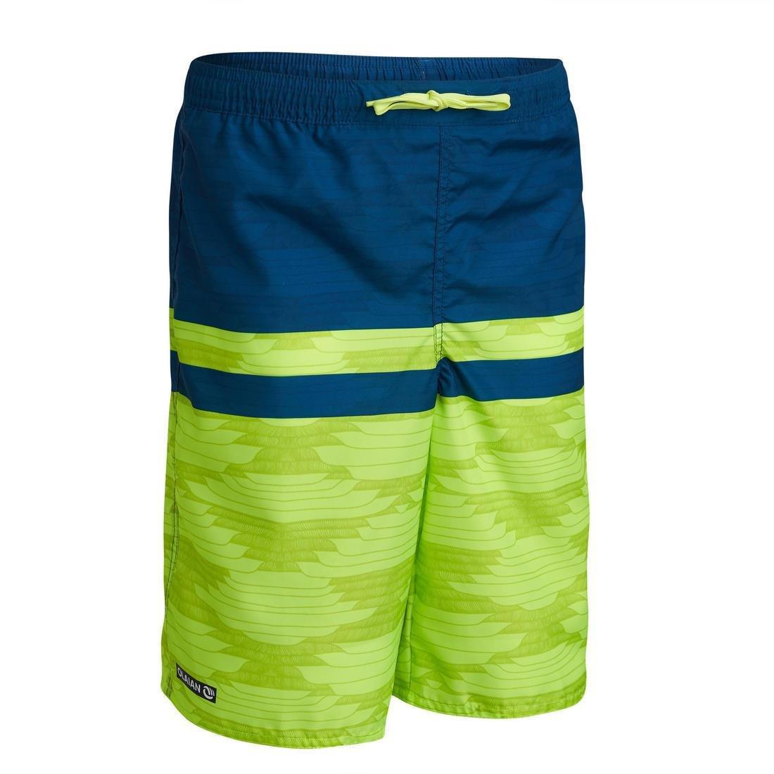 Kids Boys Long Swim Shorts, Yellow, , large image number 0