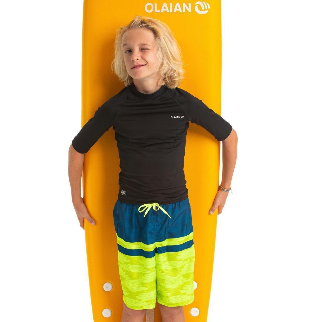 Kids Boys Long Swim Shorts, Yellow, , large image number 4