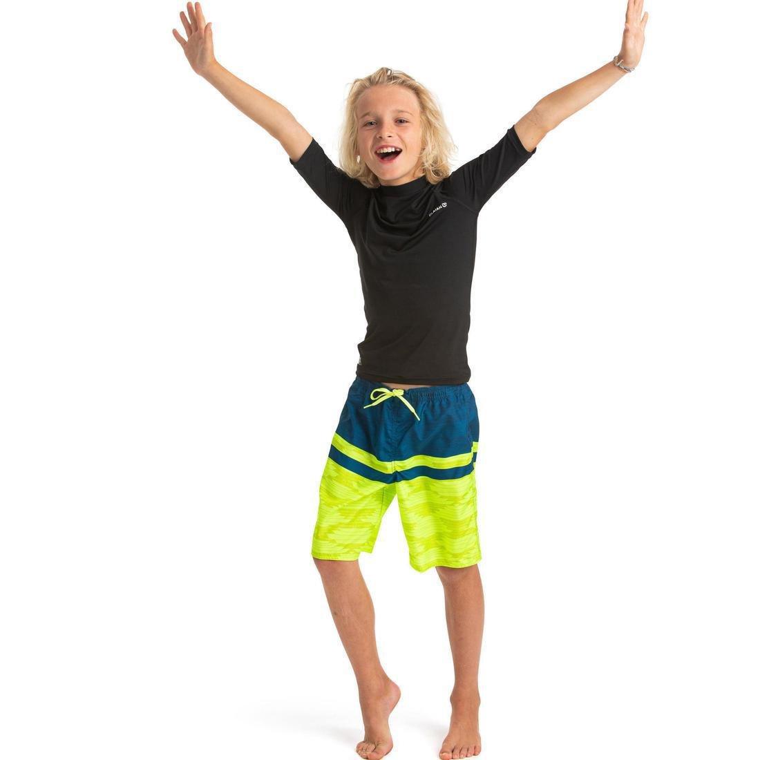 Kids Boys Long Swim Shorts, Yellow, , large image number 6