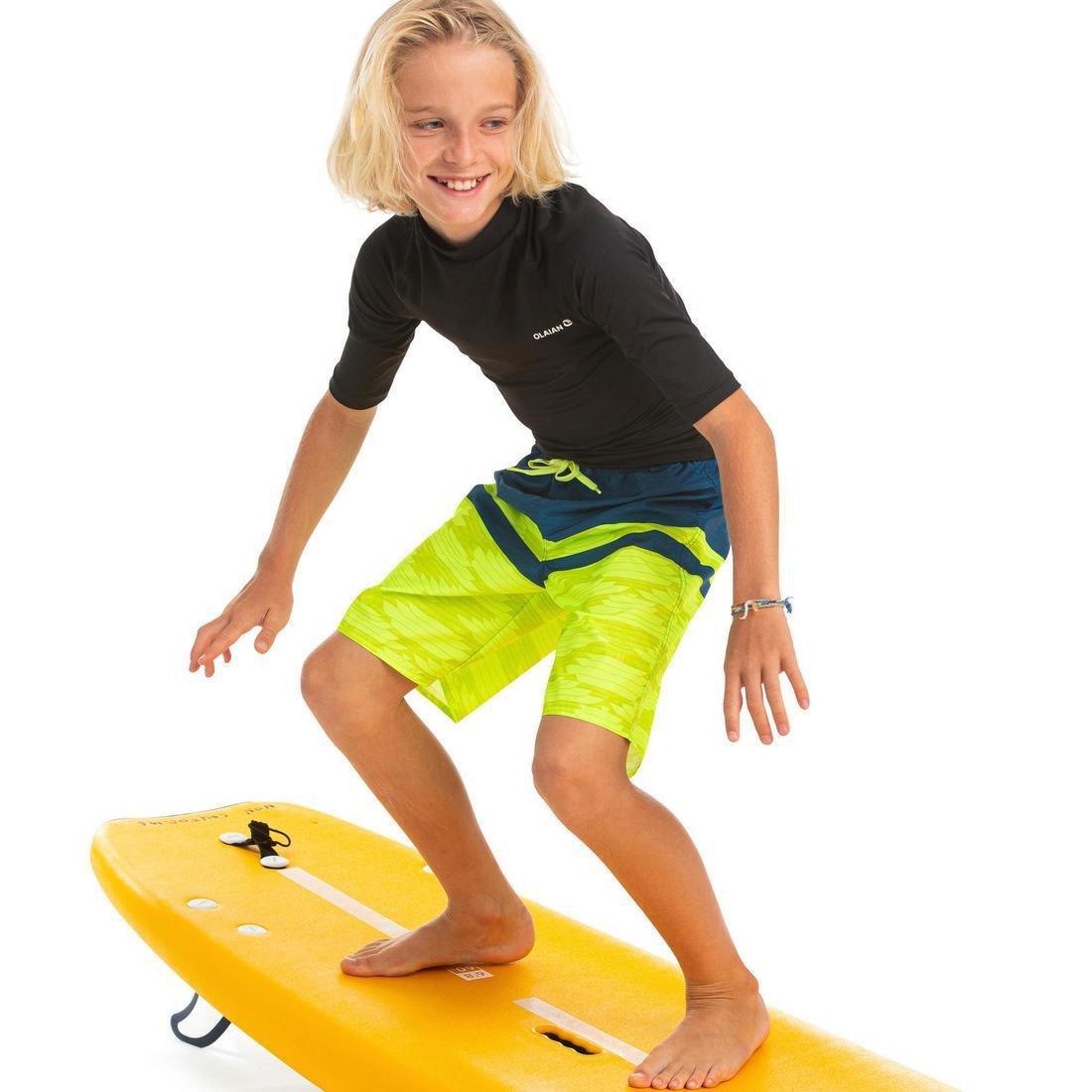 Kids Boys Long Swim Shorts, Yellow, , large image number 13