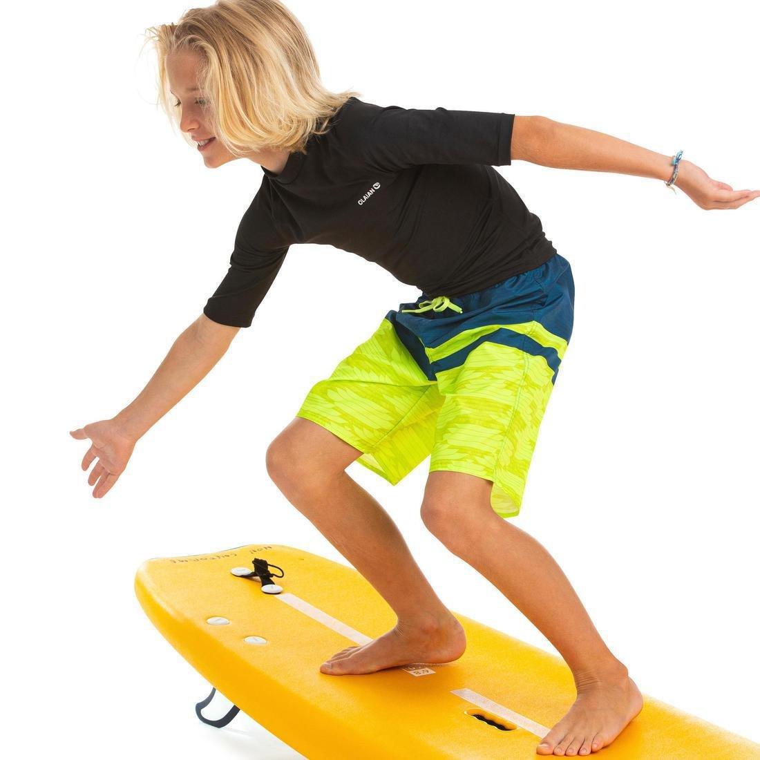Kids Boys Long Swim Shorts, Yellow, , large image number 14