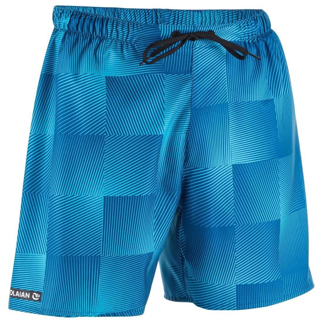 شورت لركوب الأمواج مربعات 100، أزرق، مقاس XL, , large image number 6