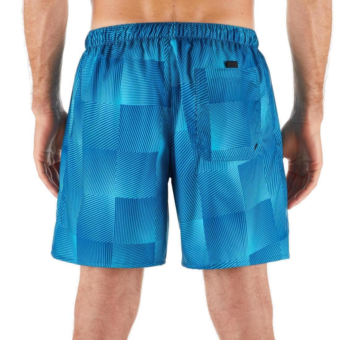 شورت لركوب الأمواج مربعات 100، أزرق، مقاس XL, , large image number 8
