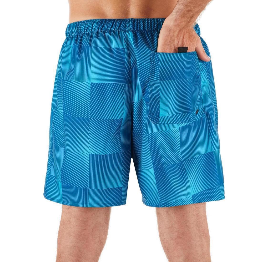 شورت لركوب الأمواج مربعات 100، أزرق، مقاس XL, , large image number 9