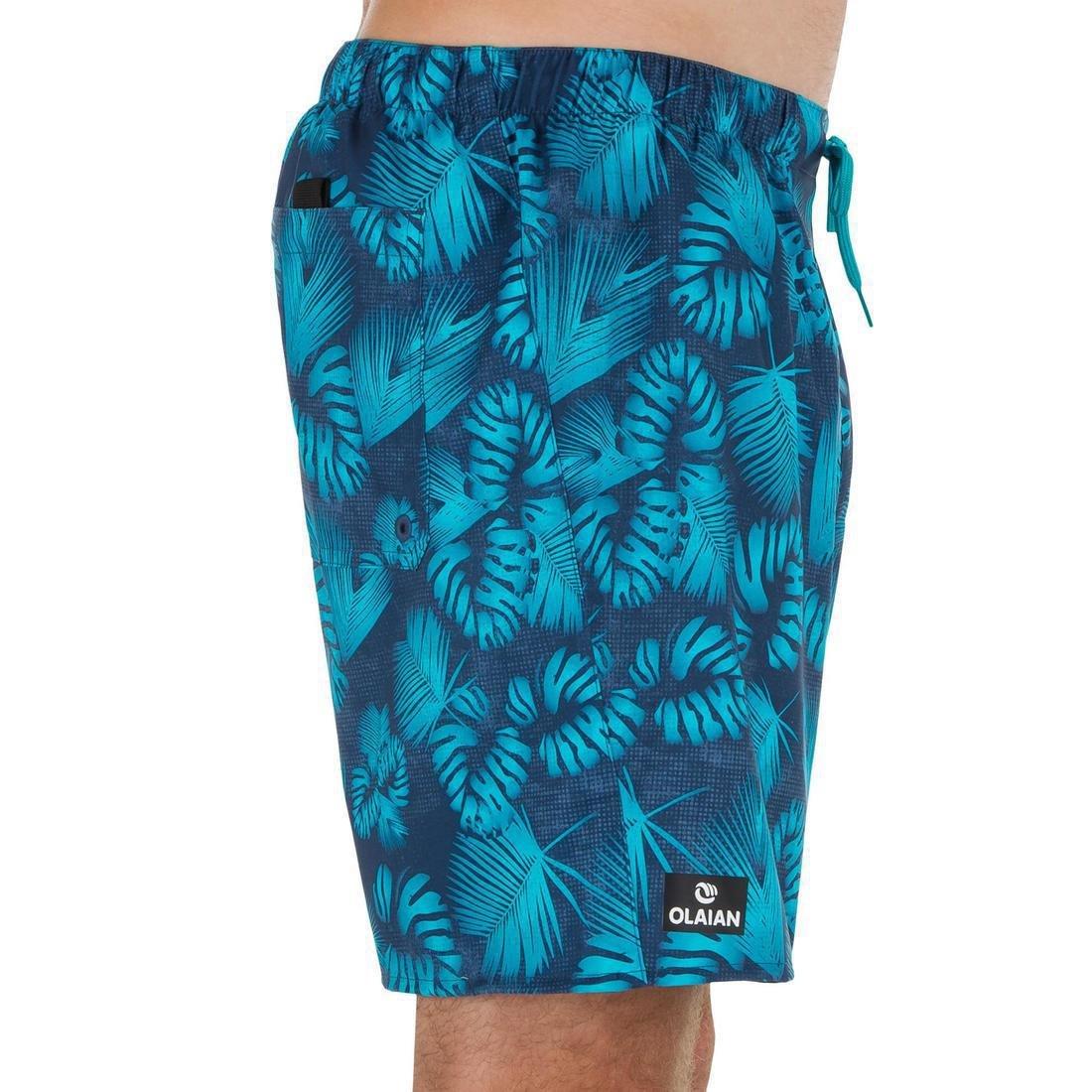 شورت لركوب الأمواج مربعات 100، أزرق، مقاس XL, , large image number 12