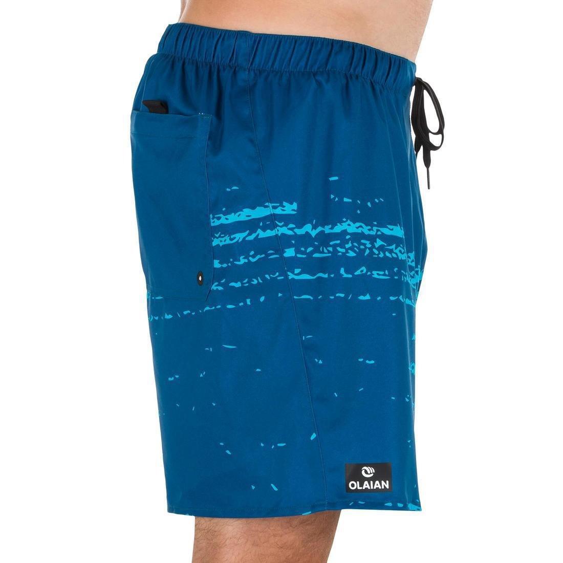 شورت لركوب الأمواج مربعات 100، برتقالي، مقاس 2XL, , large image number 12