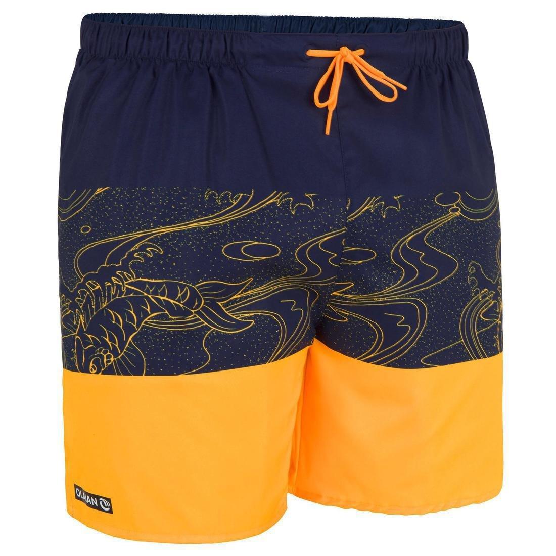 Mens 100 Short Surfing Boardshorts Square, Orange, , large image number 1