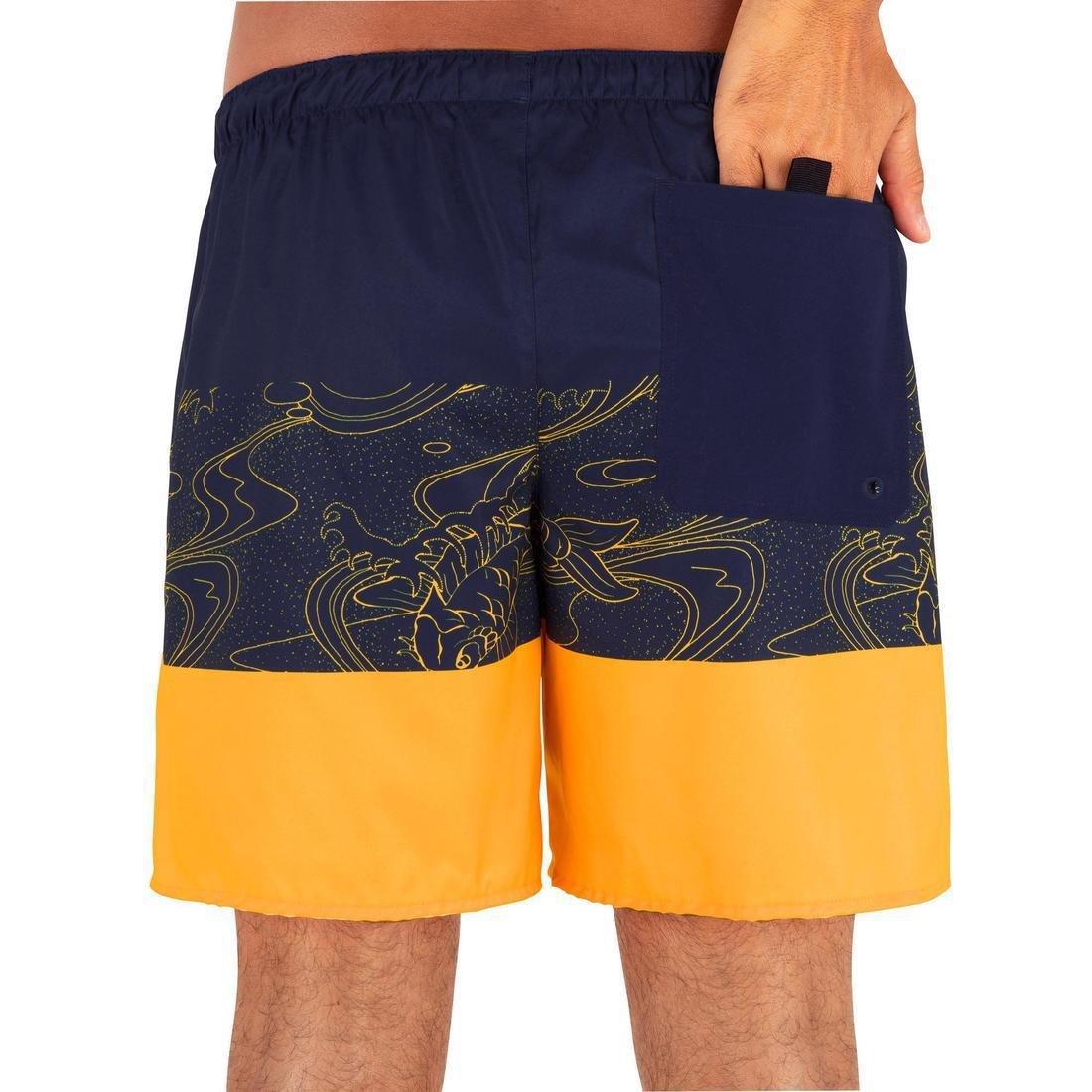 Mens 100 Short Surfing Boardshorts Square, Orange, , large image number 2