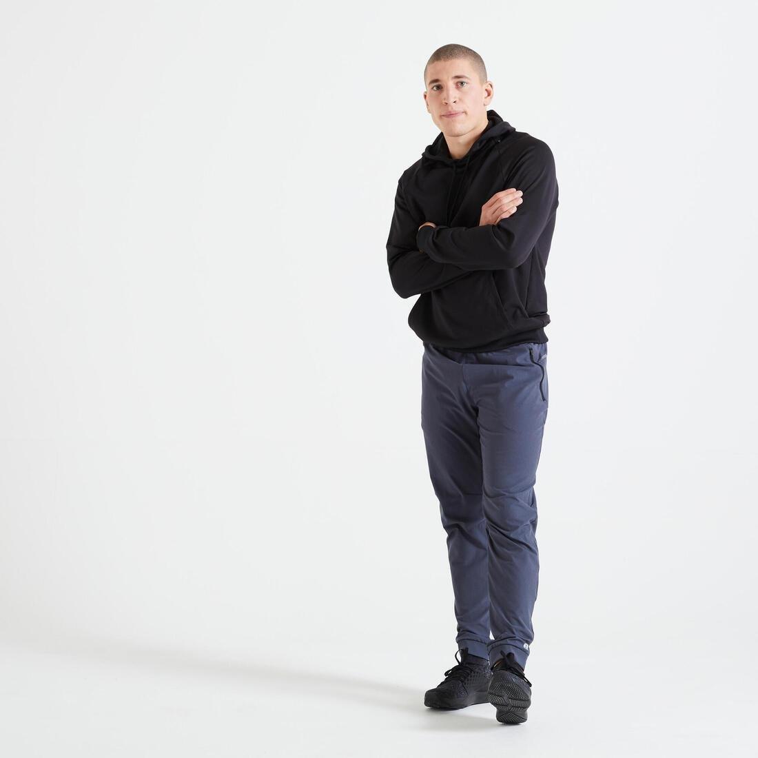 W34 L34  Slim-Fit Fitness Bottoms - Dark Grey, Asphalt Blue, No Color, large image number 8