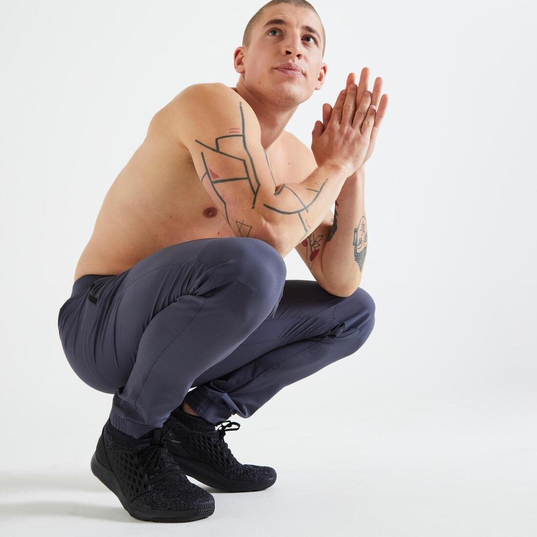 W34 L34  Slim-Fit Fitness Bottoms - Dark Grey, Asphalt Blue, No Color, large image number 11