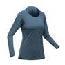 QUECHUA - 2X-Large Women's Long-Sleeved Mountain Walking T-Shirt Mh550, Storm Grey