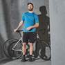 TRIBAN - قميص قصير الأكمام لركوب الدراجات على الطرق للرجال، أزرق مخضر، مقاس S