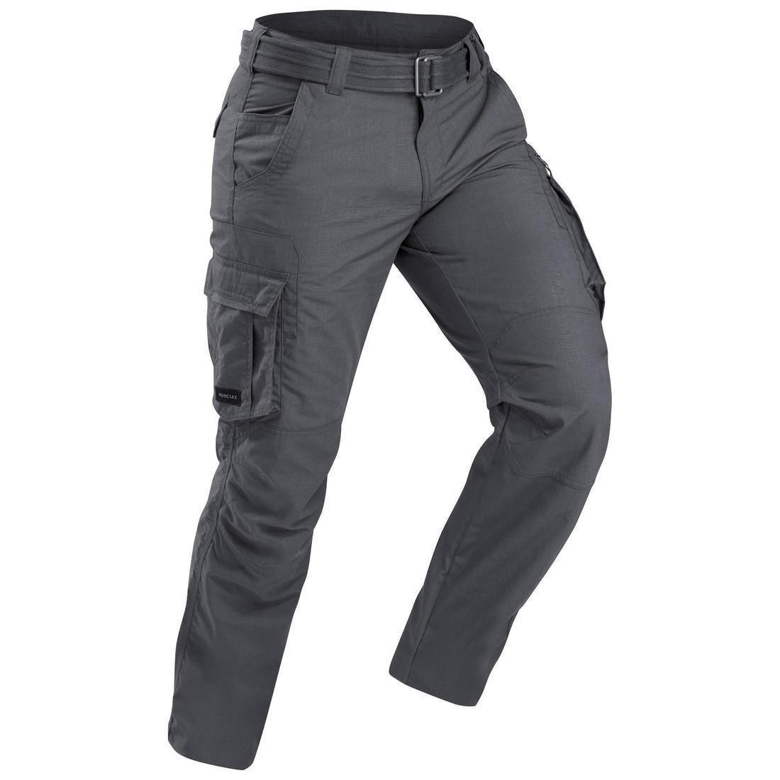 Mens Travel Trekking Cargo Trousers - Travel 100, Grey, , large image number 7