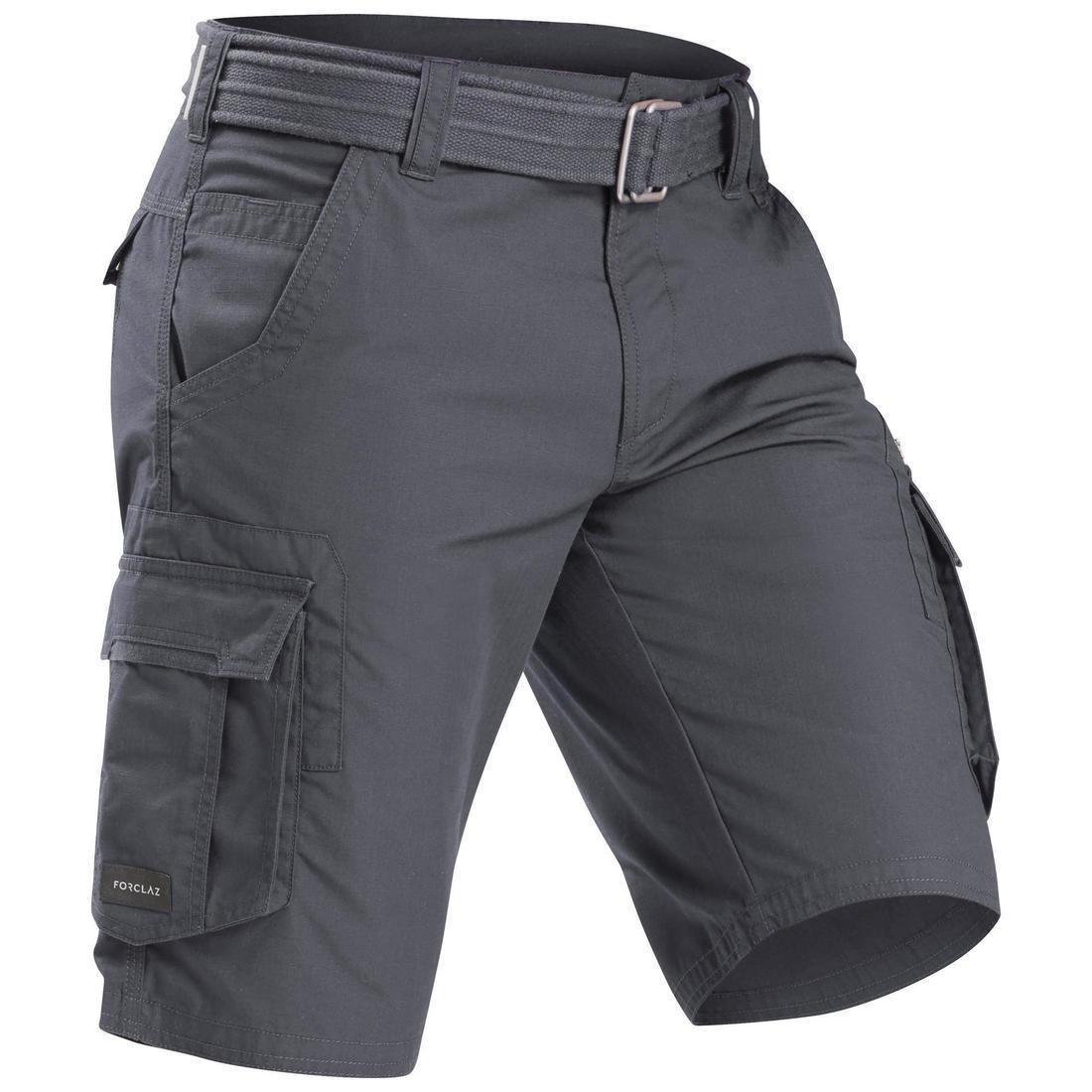 Mens Travel Trekking Cargo Shorts - Travel 100, Grey, , large image number 0