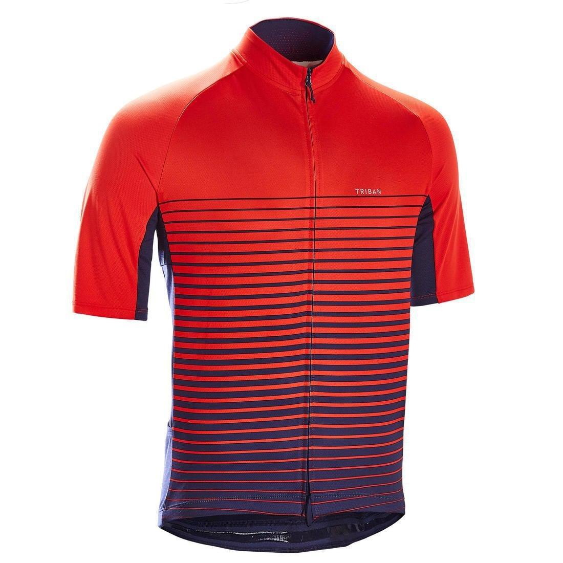 2XL  Men's Short-Sleeved Summer Cycling Jersey - Stripes, Navy Blue, , large image number 13