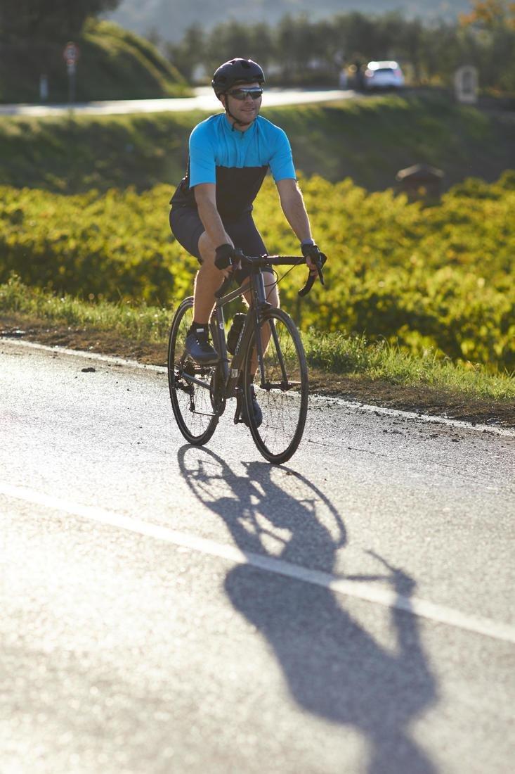 Small  Men's Short-Sleeved Warm Weather Road Cycling Jersey RC100, Navy Blue, No Color, large image number 11