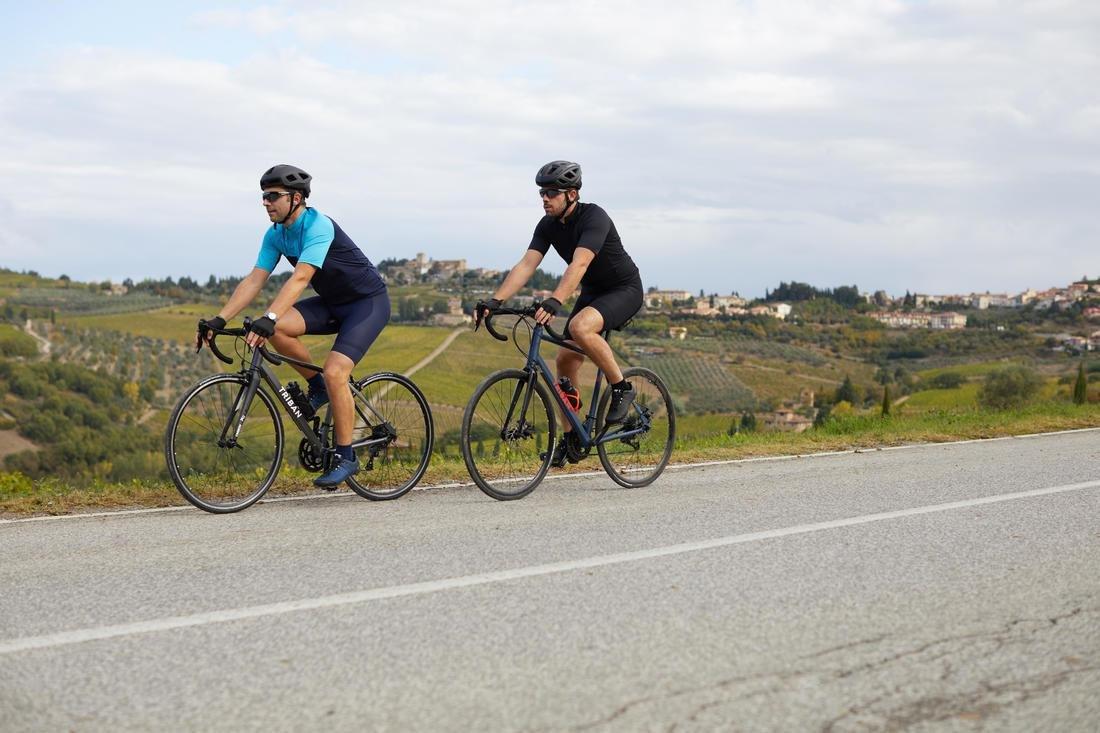 Small  Men's Short-Sleeved Warm Weather Road Cycling Jersey RC100, Navy Blue, No Color, large image number 12