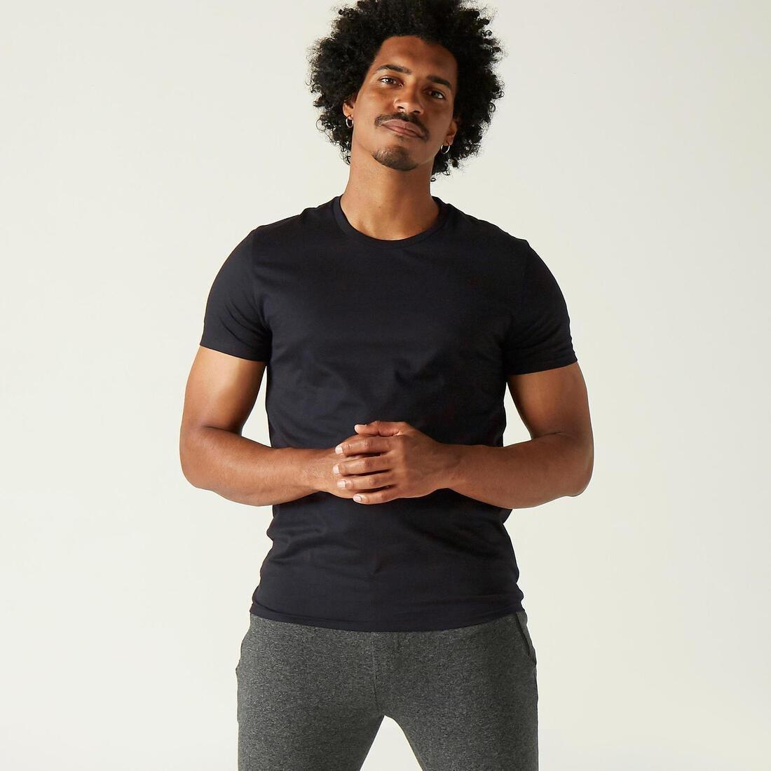 XL  Fitness Pure Cotton T-Shirt Sportee, Black, , large image number 0