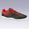 KIPSTA - حذاء كرة قدم برقبة للأرضيات الصلبة أجيليتي 100 ف.ج - أسود/أحمر، مقاس 25 أوروبي