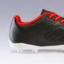 KIPSTA - حذاء كرة قدم برقبة للأرضيات الصلبة أجيليتي 100 ف.ج - أسود/أحمر، مقاس 25 أوروبي