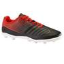KIPSTA - حذاء كرة قدم برقبة للأرضيات الصلبة أجيليتي 100 ف.ج - أسود/أحمر، مقاس 30 أوروبي