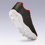 KIPSTA - حذاء كرة قدم برقبة للأرضيات الصلبة أجيليتي 100 ف.ج - أسود/أحمر، مقاس 35 أوروبي