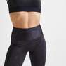 DOMYOS - W38 L31  Fitness High-Waisted Shaping Cropped Leggings, Black
