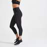 DOMYOS - W35 L31  Fitness High-Waisted Shaping Cropped Leggings, Black