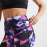 DOMYOS - W35 L31  Fitness High-Waisted Shaping Cropped Leggings, Black