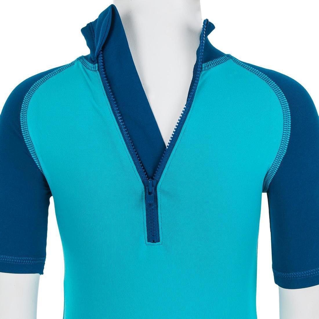 Kids Short-Sleeve Uv-Protection Swimming Suit, Blue, , large image number 2