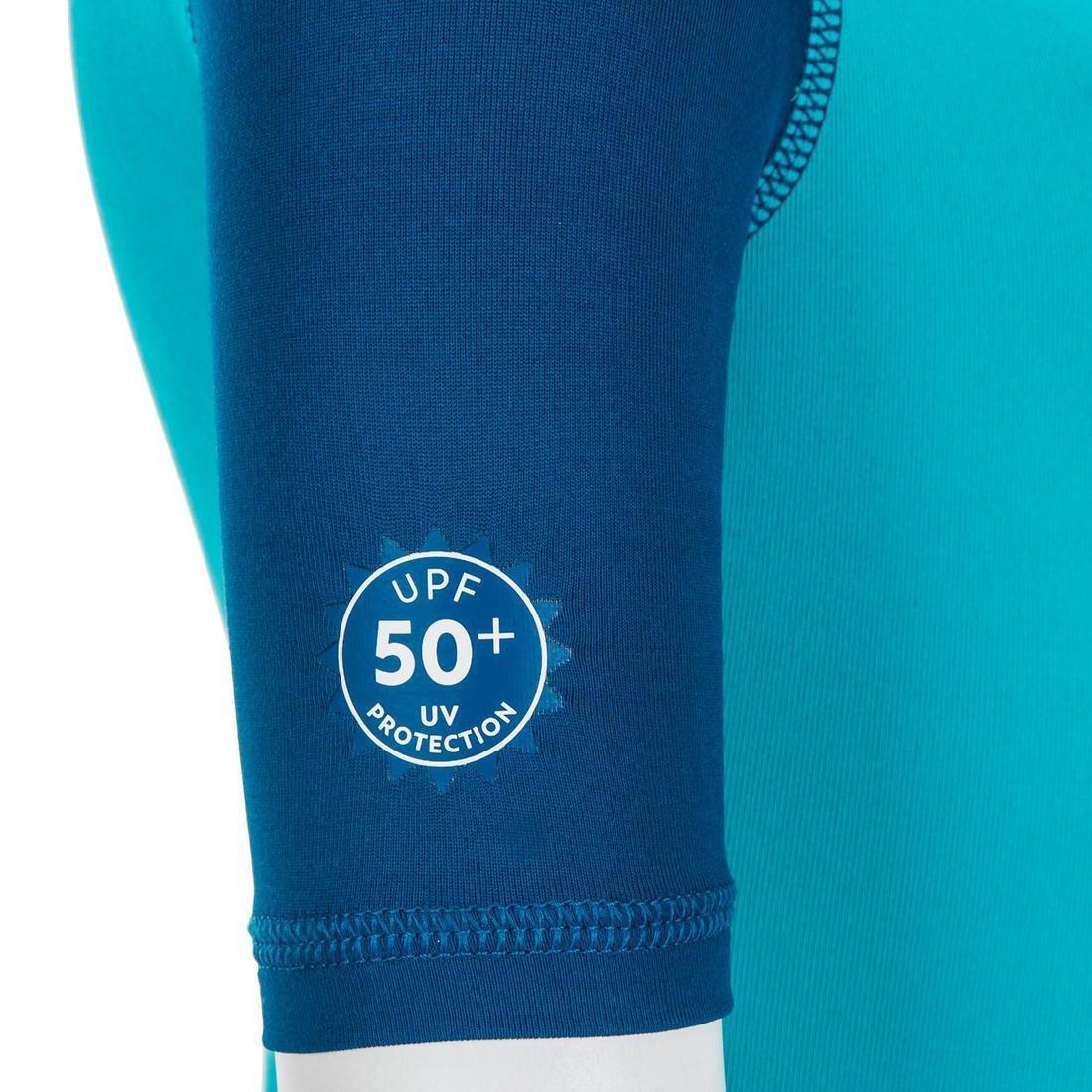Kids Short-Sleeve Uv-Protection Swimming Suit, Blue, , large image number 7