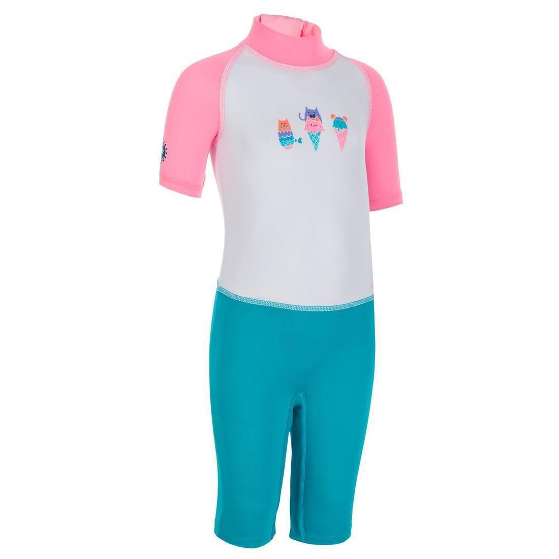 Kids Short-Sleeve Uv-Protection Swimming Suit, Blue, , large image number 10